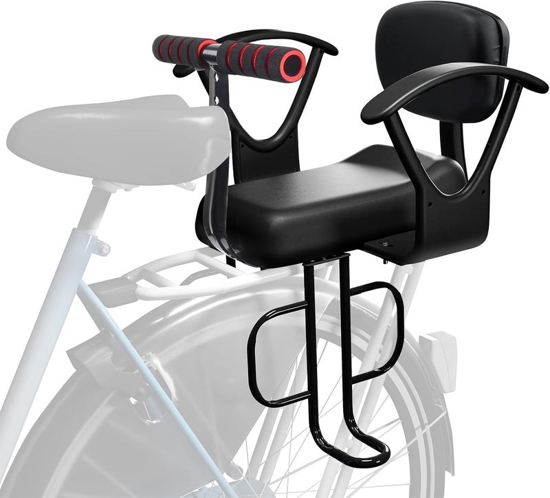 OUSEXI Rear Child Bike Seat with Thick Backrest, Rear Child Bicycle Seat Design for Children Aged 2 to 8 Years Old, One Size (Black-a) - Image 1